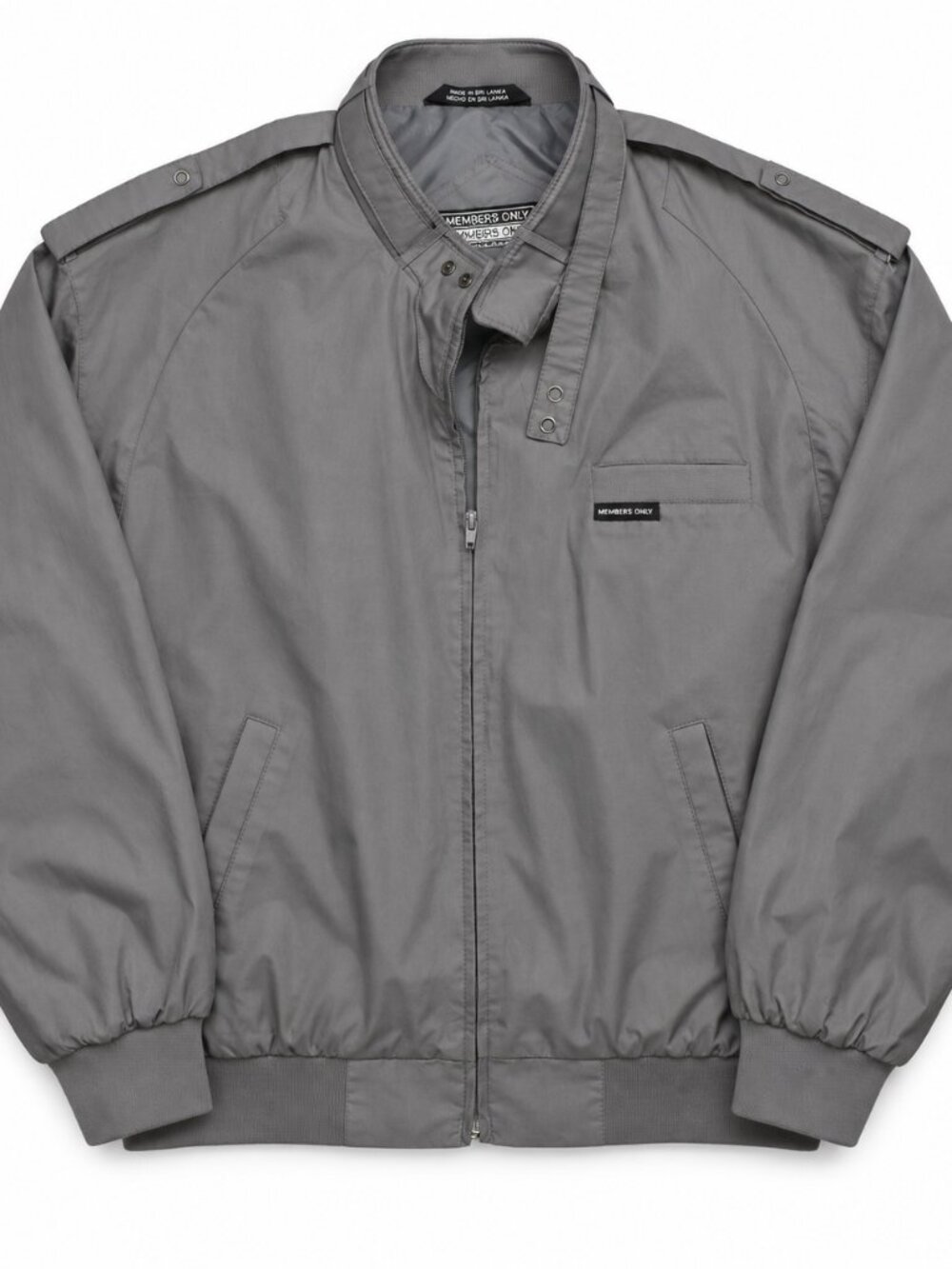 Members Only Grey Classic Racer Jacket Mens Size L
